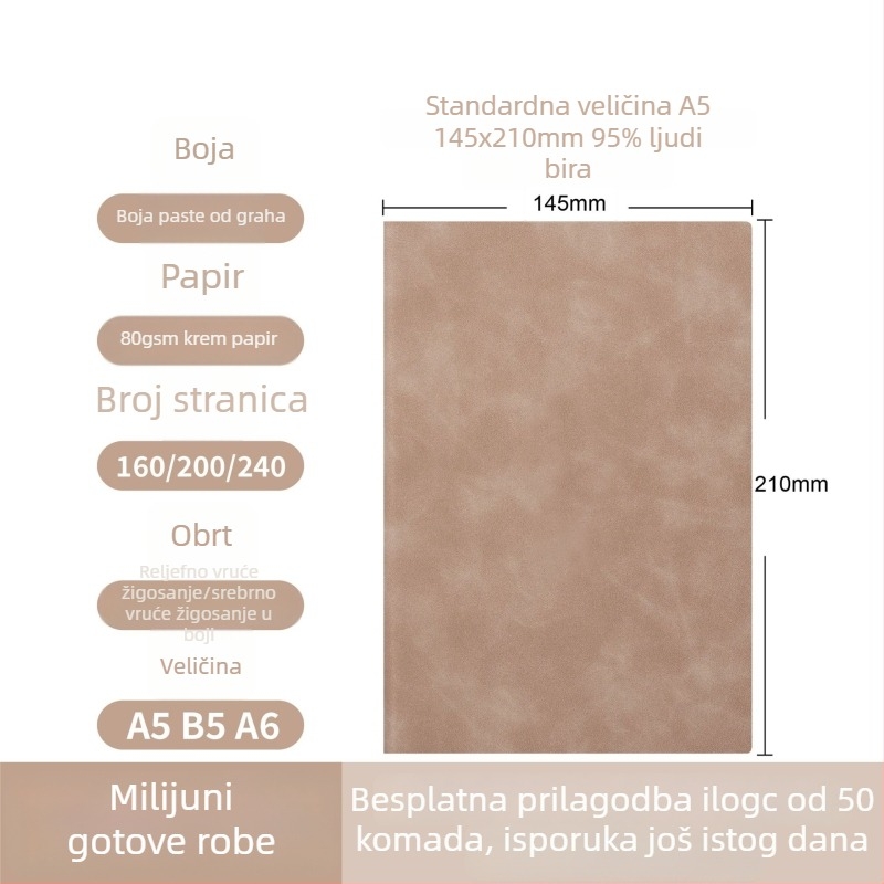 Set bilježnica u poklon kutiji s prilagođenim logotipom, poslovna bilježnica, debela i prijenosna