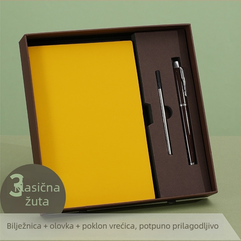 Set bilježnica u poklon kutiji s prilagođenim logotipom, poslovna bilježnica, debela i prijenosna