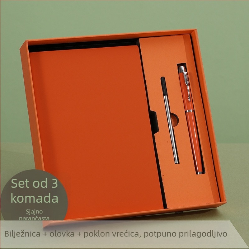 Set bilježnica u poklon kutiji s prilagođenim logotipom, poslovna bilježnica, debela i prijenosna