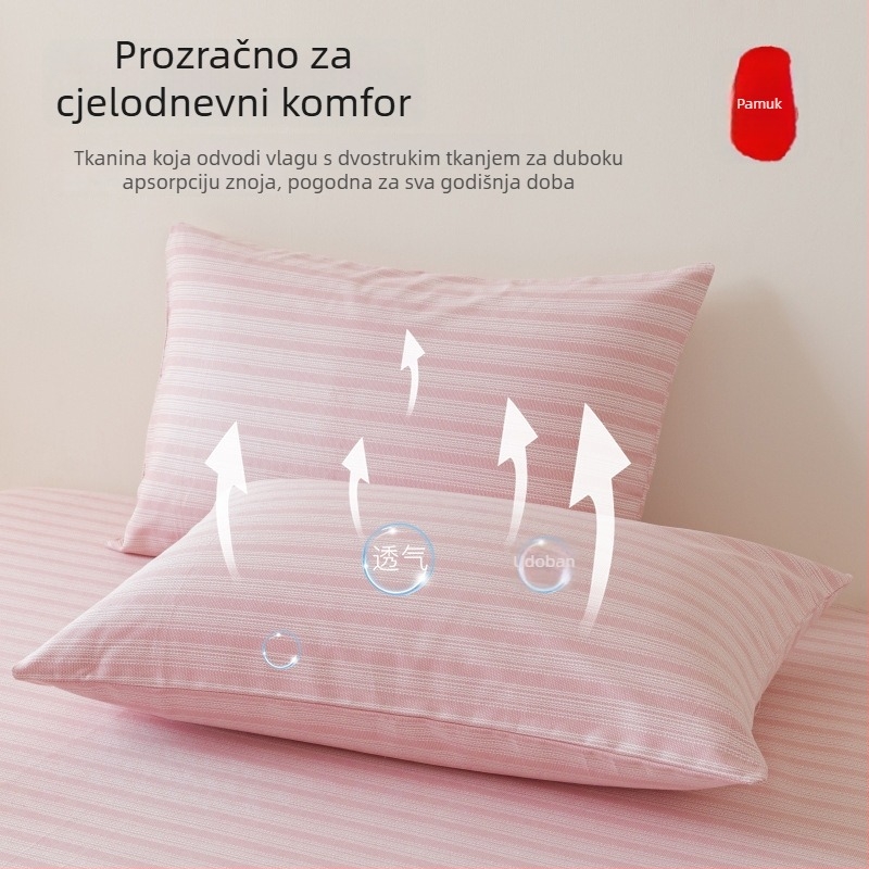 Komplet posteljine za jednokrevetnu sobu od 100% pamuka: plahte, navlaka za jorgan i navlaka za jastuk, tri dijela