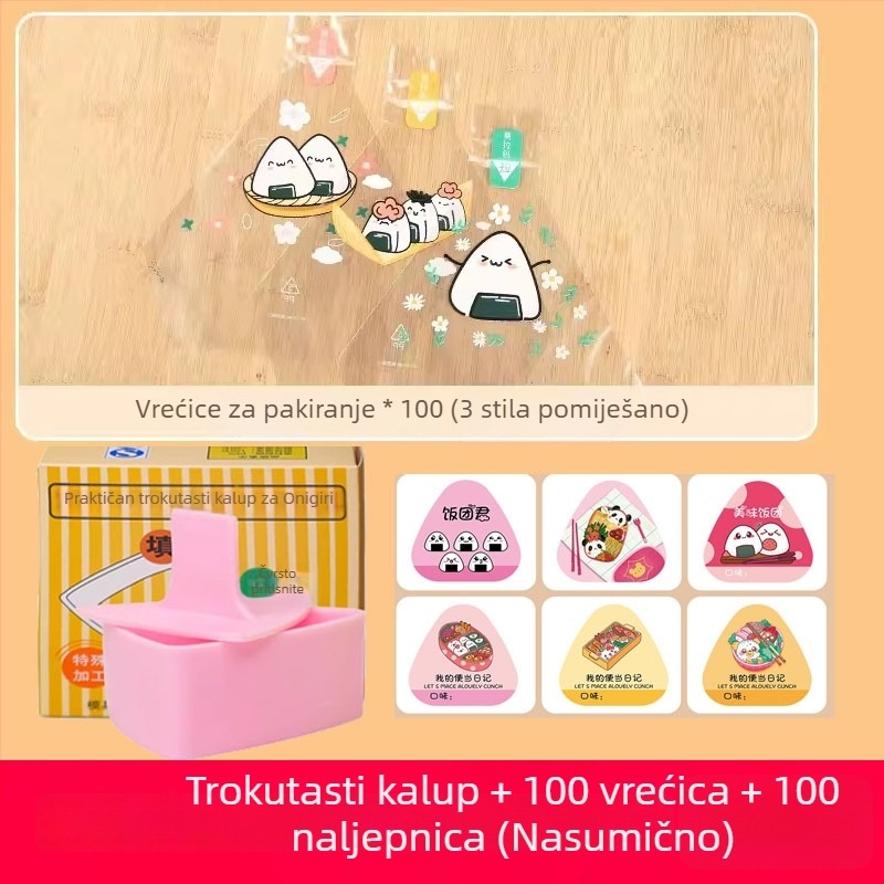 Veliki trokutasti kalup za onigiri – japanski Bento, komplet alata za pritisak riže