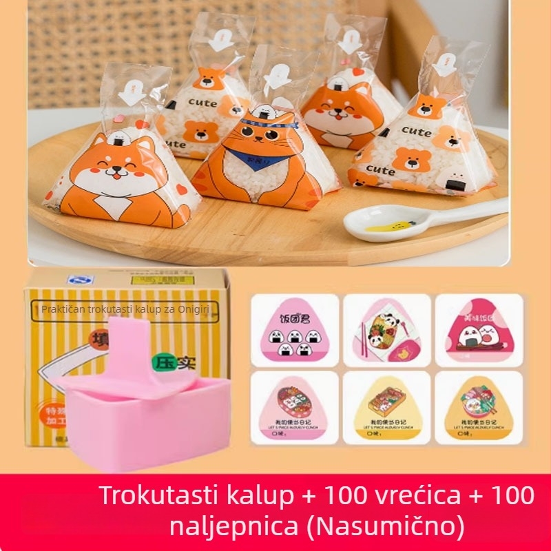 Veliki trokutasti kalup za onigiri – japanski Bento, komplet alata za pritisak riže