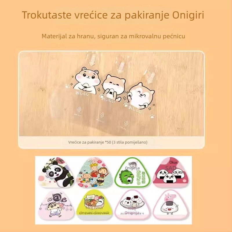 Veliki trokutasti kalup za onigiri – japanski Bento, komplet alata za pritisak riže