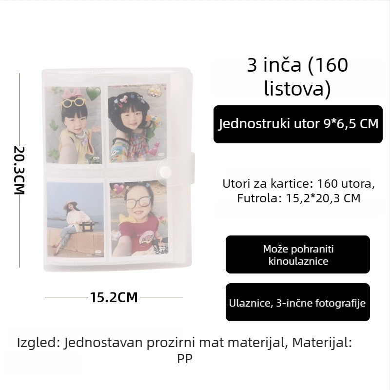 Instax stil fotoalbum, 3 inča, mreža 4×4 i 9×9, kartice za alfabetizaciju, razglednice, foto-spremnik