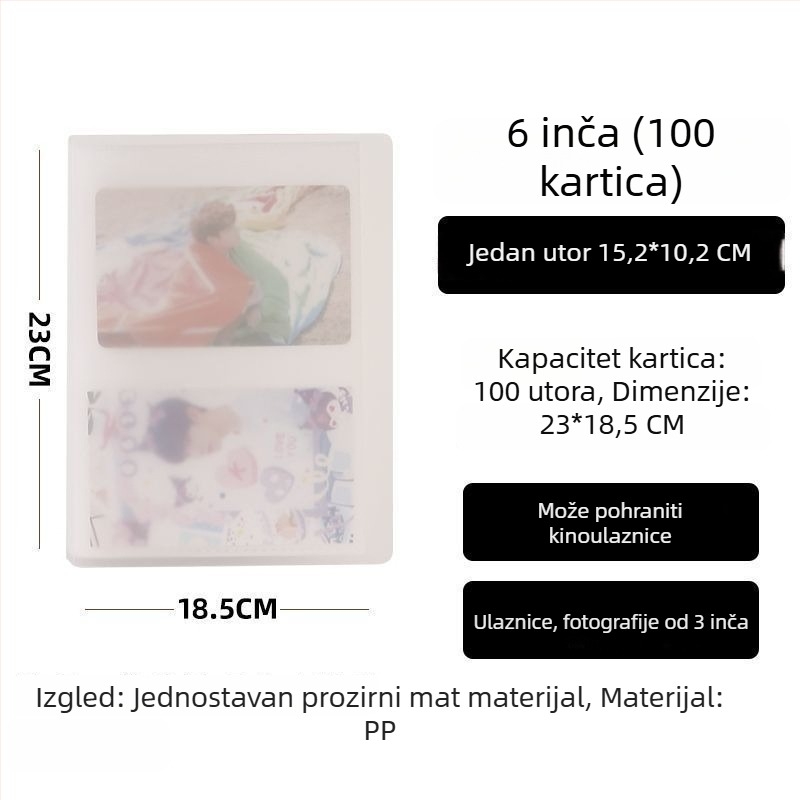 Instax stil fotoalbum, 3 inča, mreža 4×4 i 9×9, kartice za alfabetizaciju, razglednice, foto-spremnik
