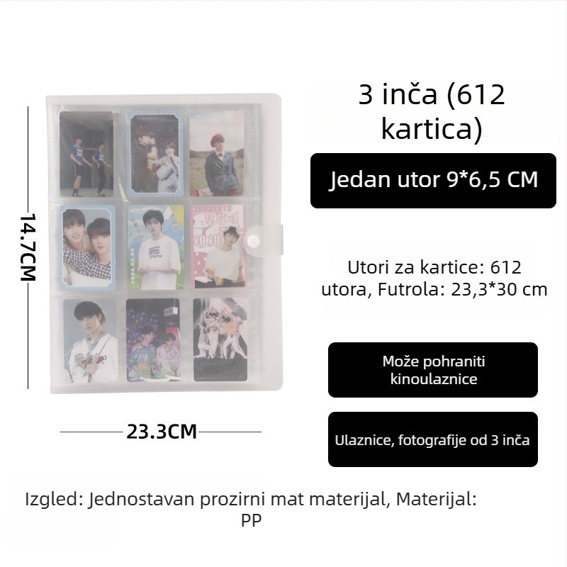Instax stil fotoalbum, 3 inča, mreža 4×4 i 9×9, kartice za alfabetizaciju, razglednice, foto-spremnik