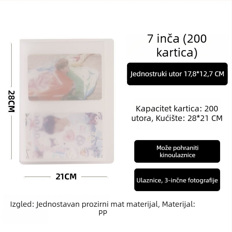 Instax stil fotoalbum, 3 inča, mreža 4×4 i 9×9, kartice za alfabetizaciju, razglednice, foto-spremnik