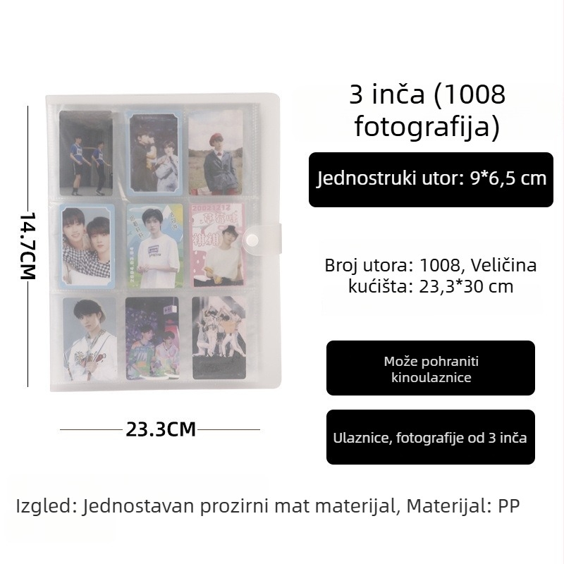 Instax stil fotoalbum, 3 inča, mreža 4×4 i 9×9, kartice za alfabetizaciju, razglednice, foto-spremnik