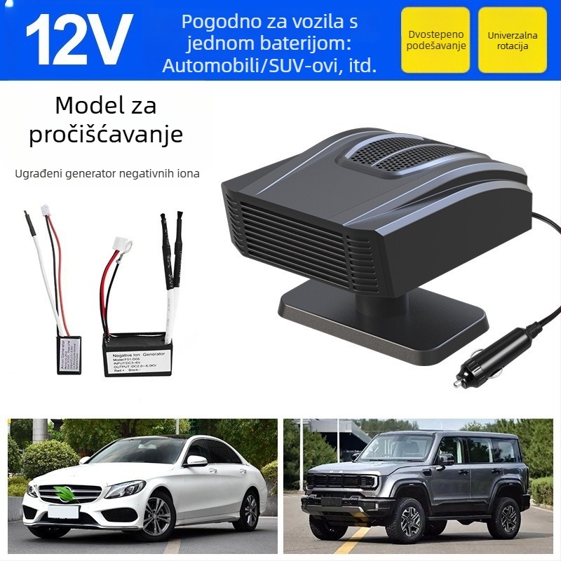 Kompaktni auto grijač 12V-24V – grijanje, odmrzavanje i odmagljivanje – brzo zagrijavanje zimi