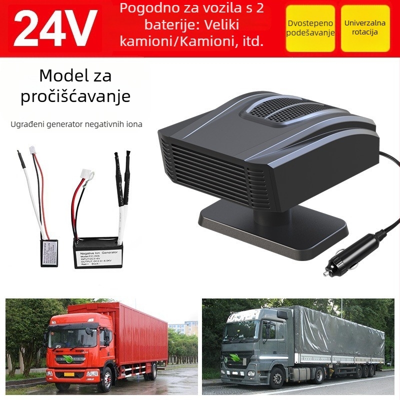 Kompaktni auto grijač 12V-24V – grijanje, odmrzavanje i odmagljivanje – brzo zagrijavanje zimi