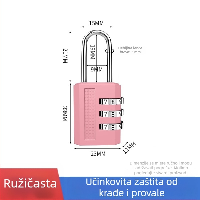 Mali metalni kombinacijski lokot za prtljagu i ormariće