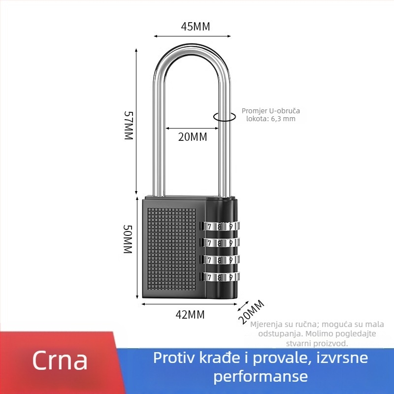 Mali metalni kombinacijski lokot za prtljagu i ormariće