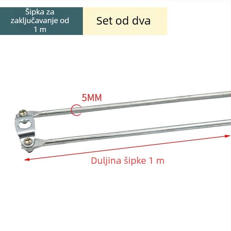Katanac za arhivski ormar s metalnim vratima i zaslonom, mehanizam gornje–donje spojne šipke, prikladan za djelatničke ormariće i arhive, cilindar brave.