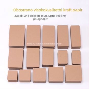 DIY set kraft papira za izradu: male kartice, poštanske kartice i kartice s riječima na debelom kartonu od 350 g