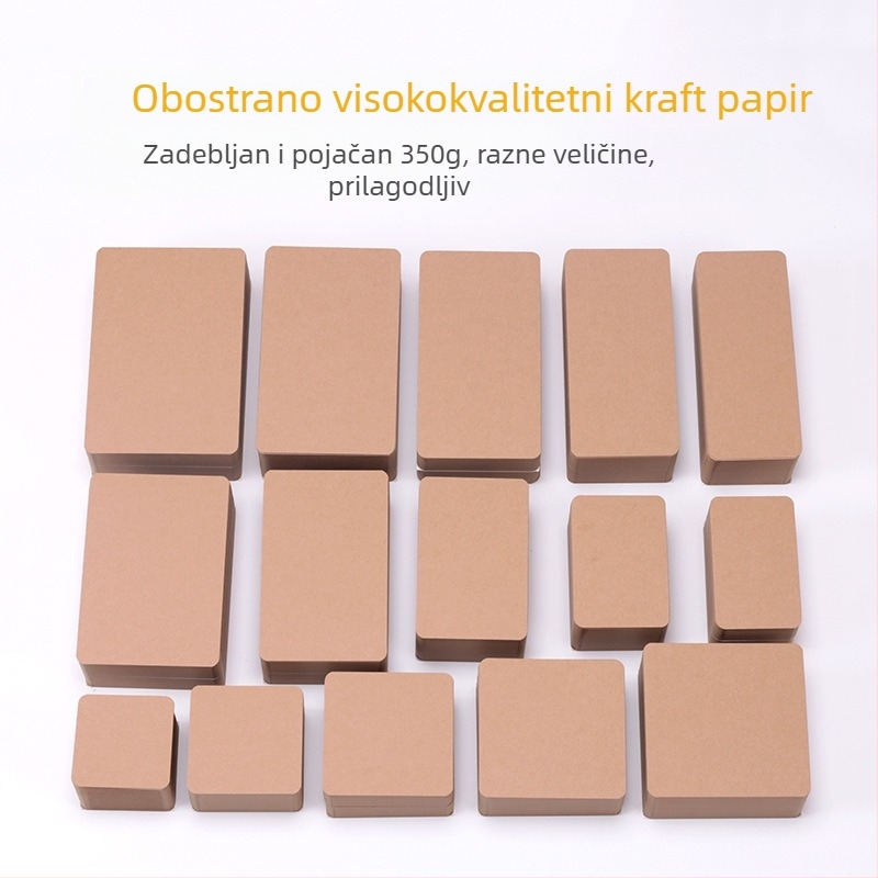 DIY set kraft papira za izradu: male kartice, poštanske kartice i kartice s riječima na debelom kartonu od 350 g