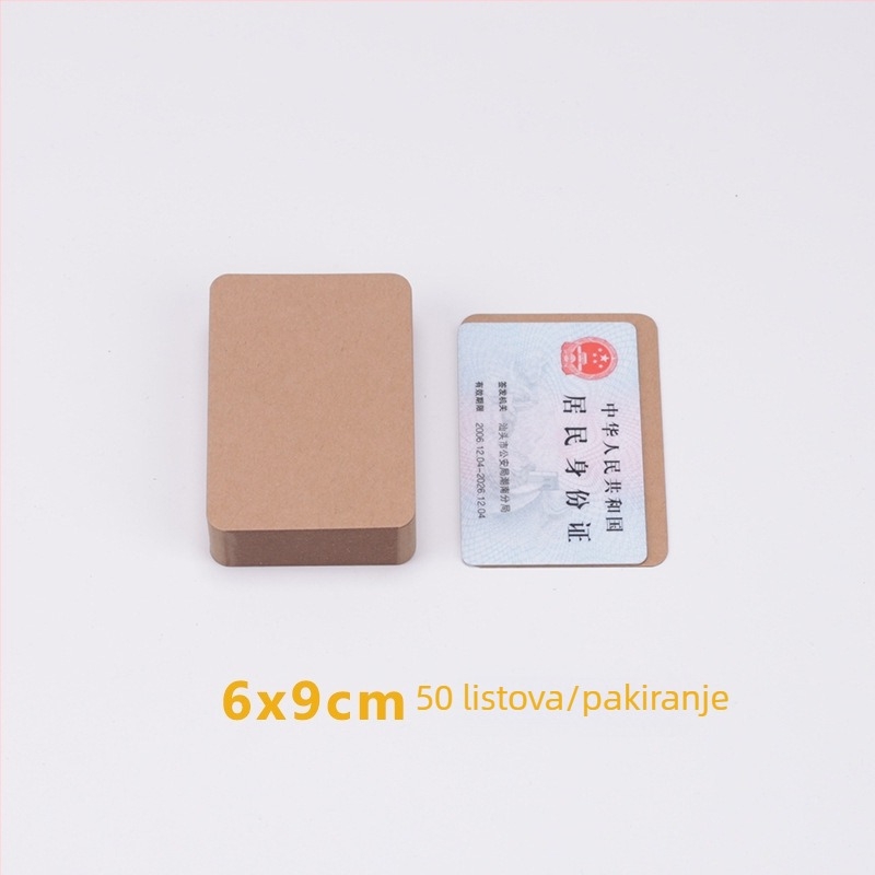 DIY set kraft papira za izradu: male kartice, poštanske kartice i kartice s riječima na debelom kartonu od 350 g