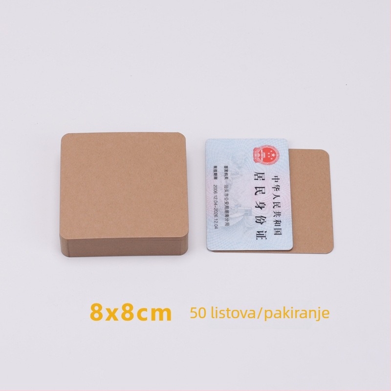 DIY set kraft papira za izradu: male kartice, poštanske kartice i kartice s riječima na debelom kartonu od 350 g