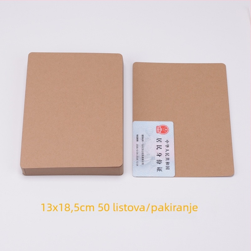 DIY set kraft papira za izradu: male kartice, poštanske kartice i kartice s riječima na debelom kartonu od 350 g