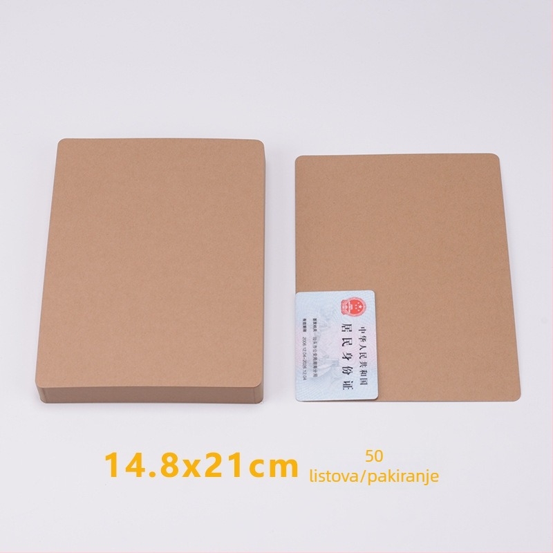 DIY set kraft papira za izradu: male kartice, poštanske kartice i kartice s riječima na debelom kartonu od 350 g
