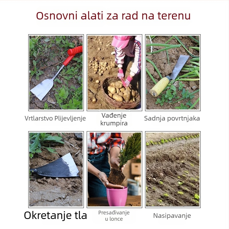Mini set vrtnih alata: lopata za kopanje, sadnju i uklanjanje korova