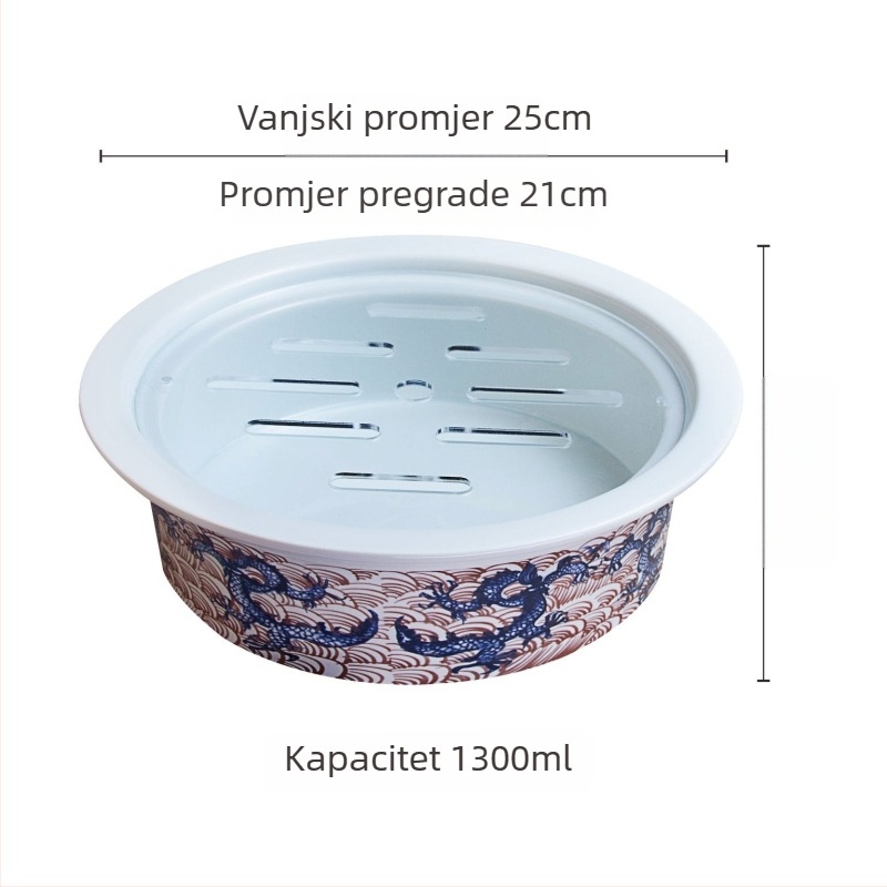 Keramički set za paru s bazom za grijanje i grijanim pladnjem – retro kineski stil, motiv zmaj