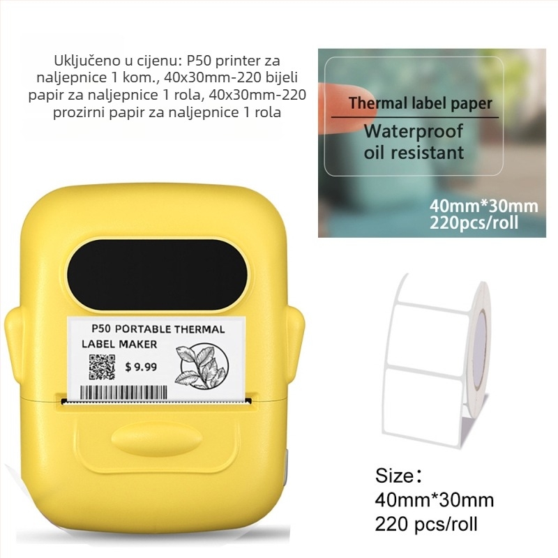 Nova prijenosna Bluetooth termo tiskalnik za etikete, 58 mm, za hranu, nakit i odjeću