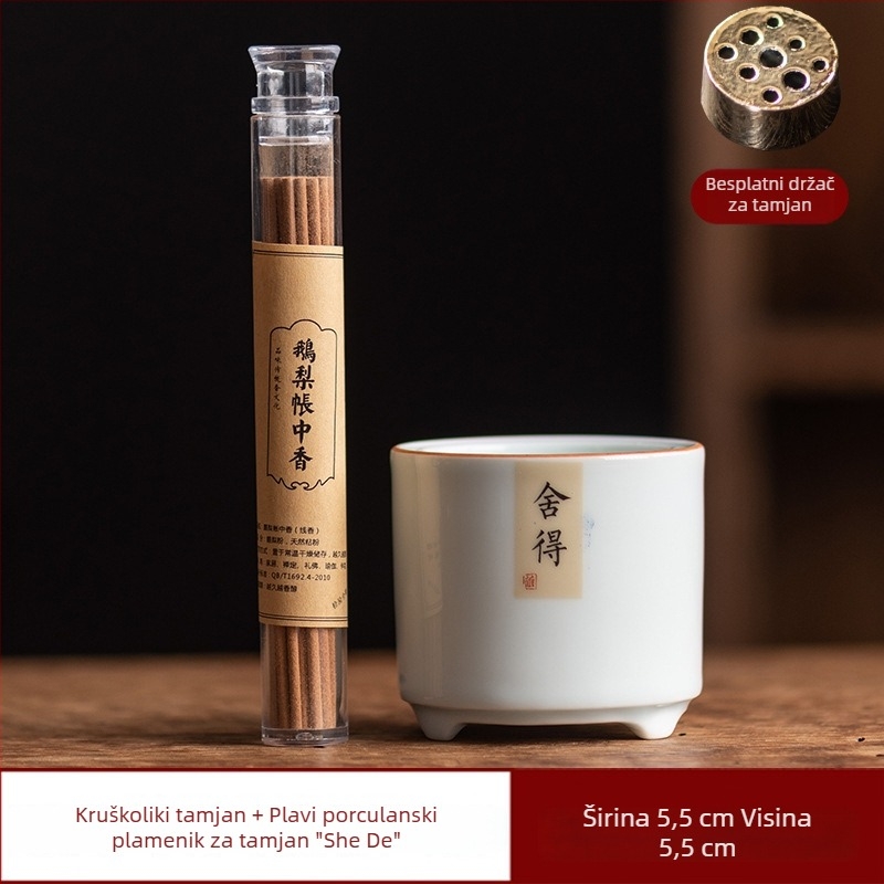 Keramički kadidni lonac u zen stilu, ručno oslikan, za čajnu ceremoniju i aromaterapiju