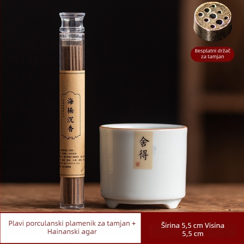 Keramički kadidni lonac u zen stilu, ručno oslikan, za čajnu ceremoniju i aromaterapiju