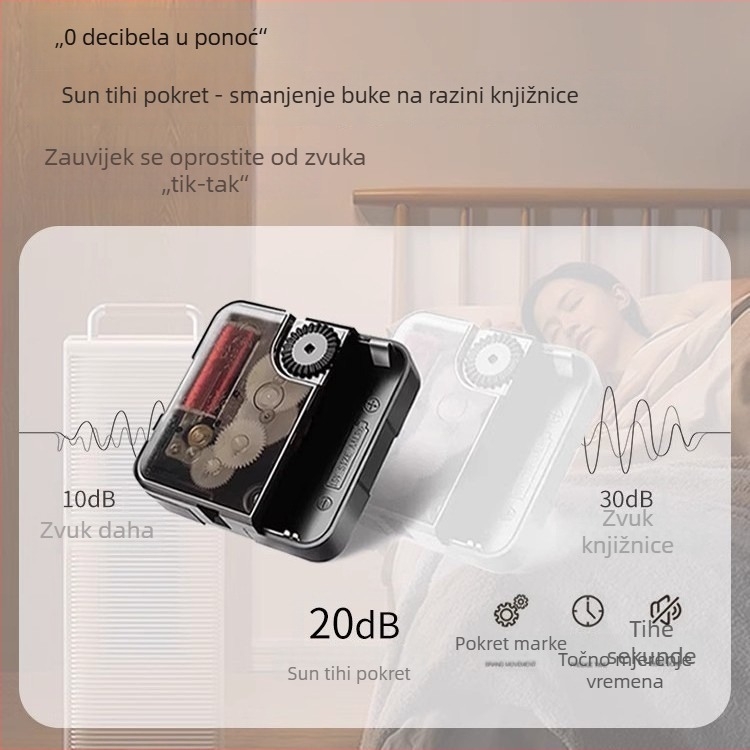 Dopaminska atmosfera svjetleći zidni sat, cvjetni dizajn, tih rad, pogodna za dnevni boravak i spavaću sobu