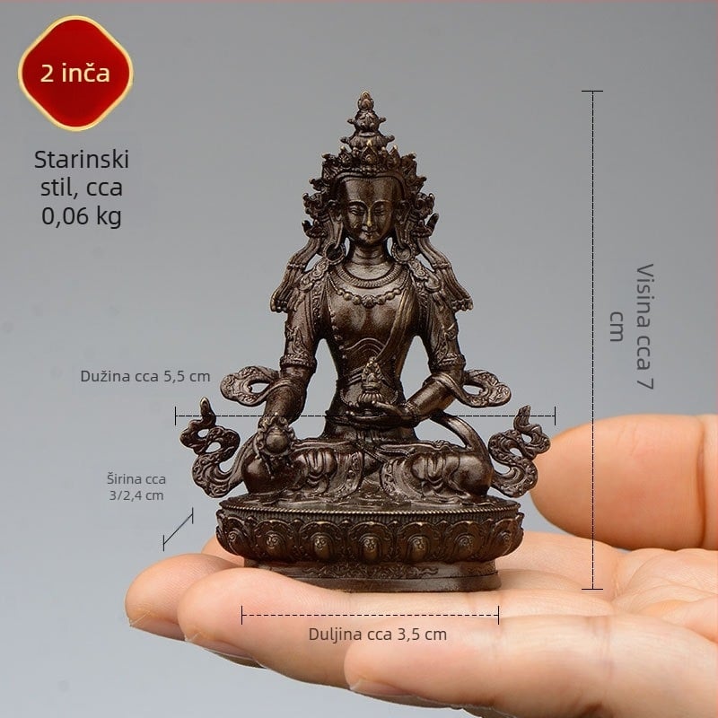 Potpuno pozlaćene bakrene figurice Padmasambhvae, Bhaisajyaguru, Zelena Tara, Manjushri, Shakyamuni Buddha, Amitabha i Žuti Džambhala za osobnu uporabu