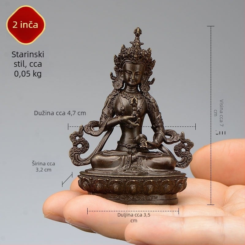 Potpuno pozlaćene bakrene figurice Padmasambhvae, Bhaisajyaguru, Zelena Tara, Manjushri, Shakyamuni Buddha, Amitabha i Žuti Džambhala za osobnu uporabu
