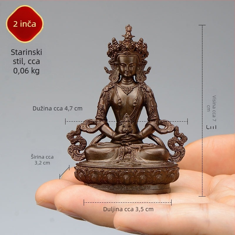 Potpuno pozlaćene bakrene figurice Padmasambhvae, Bhaisajyaguru, Zelena Tara, Manjushri, Shakyamuni Buddha, Amitabha i Žuti Džambhala za osobnu uporabu