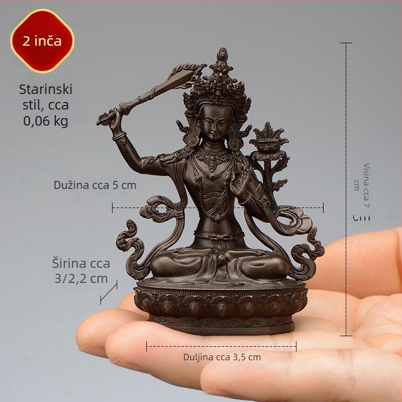 Potpuno pozlaćene bakrene figurice Padmasambhvae, Bhaisajyaguru, Zelena Tara, Manjushri, Shakyamuni Buddha, Amitabha i Žuti Džambhala za osobnu uporabu