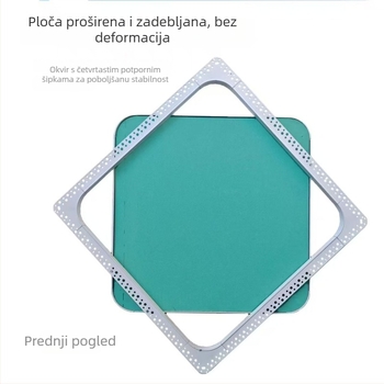 Skriveni servisni otvor u suhom zidu sa zaobljenim kutem i ugrađenim poklopcem za cijevi centralnog klimatizacijskog sustava