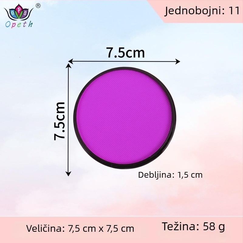 Boja za body painting i lice, 30 g, jednobojna, vodotopna, fluorescirajuća, brzo sušeća, mat pigmentna boja