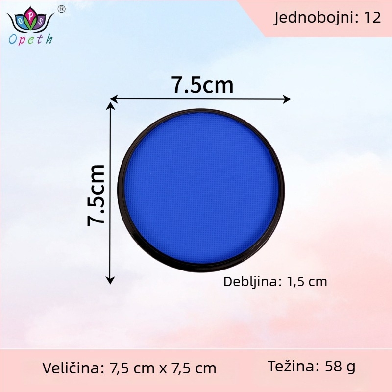 Boja za body painting i lice, 30 g, jednobojna, vodotopna, fluorescirajuća, brzo sušeća, mat pigmentna boja
