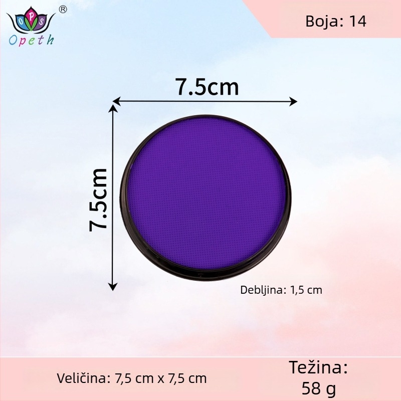 Boja za body painting i lice, 30 g, jednobojna, vodotopna, fluorescirajuća, brzo sušeća, mat pigmentna boja
