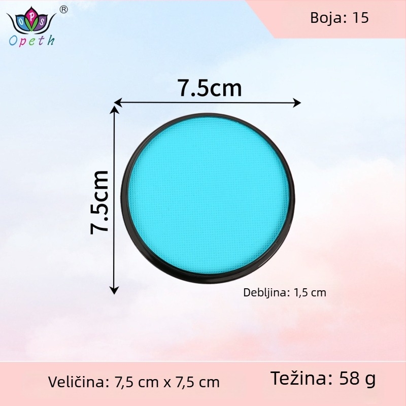 Boja za body painting i lice, 30 g, jednobojna, vodotopna, fluorescirajuća, brzo sušeća, mat pigmentna boja