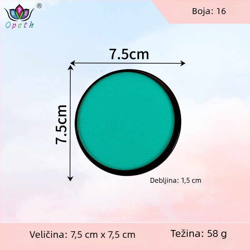 Boja za body painting i lice, 30 g, jednobojna, vodotopna, fluorescirajuća, brzo sušeća, mat pigmentna boja