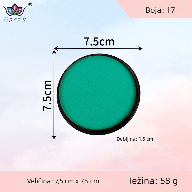 Boja za body painting i lice, 30 g, jednobojna, vodotopna, fluorescirajuća, brzo sušeća, mat pigmentna boja