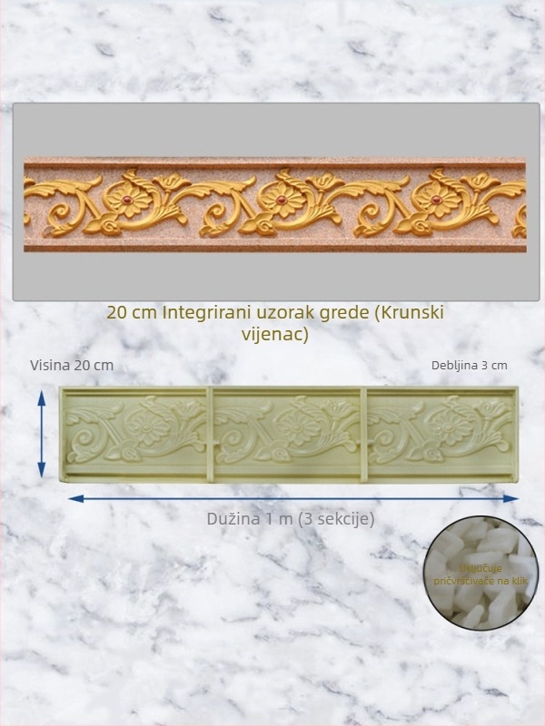 Kalupi za cementne komponente, profil krošnje, kalupi rimskih stupova, kalupi linije kapljanja krošnje za vilu, dekor fasade