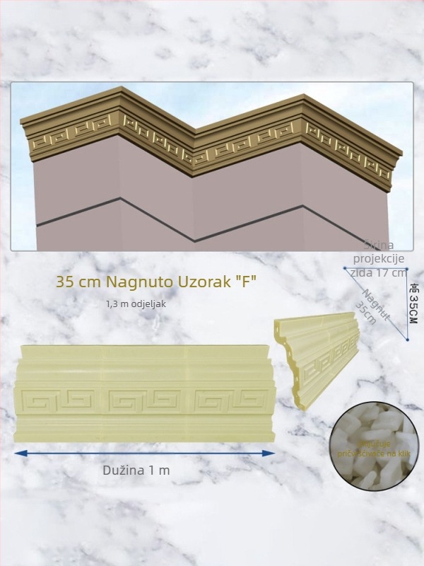 Kalupi za cementne komponente, profil krošnje, kalupi rimskih stupova, kalupi linije kapljanja krošnje za vilu, dekor fasade