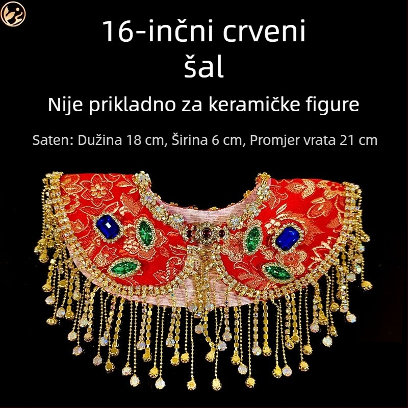 Ručni šal od svile i satena za statu Črne Majke Boginje