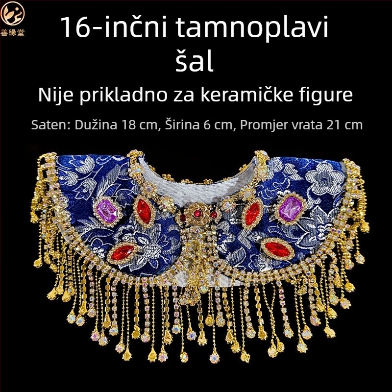 Ručni šal od svile i satena za statu Črne Majke Boginje