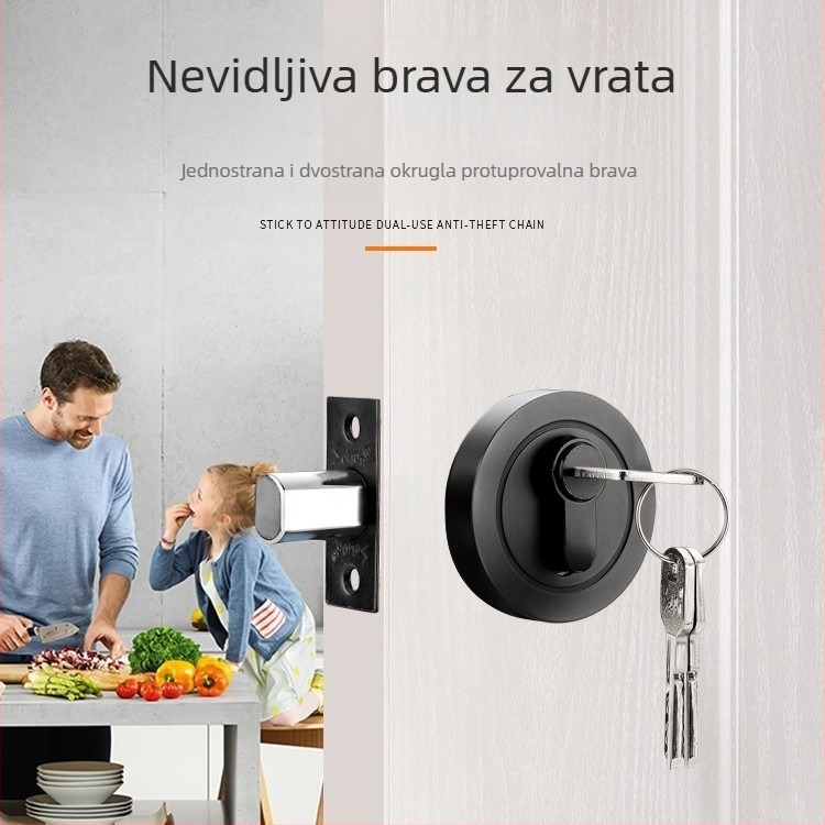 Skrivena brava za unutarnja vrata, skrivena brava za drvena vrata, pomoćna brava za prolazna vrata