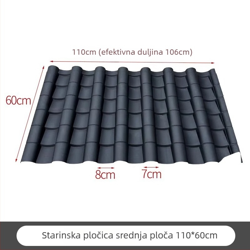 Dlačice od smole u antičkom stilu za kineske rubove krova – male zelene plastične pločice za zidove starijih zgrada