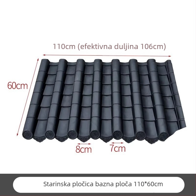 Dlačice od smole u antičkom stilu za kineske rubove krova – male zelene plastične pločice za zidove starijih zgrada