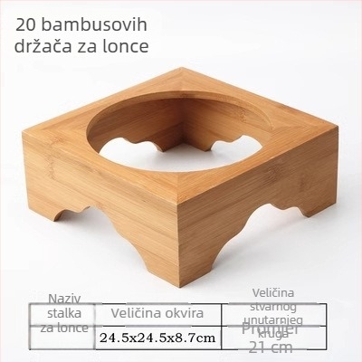 Drveni stalak za lonce i zdjele, za kamene i glinene posude, dodatak korejske kuhinje, bez montaže