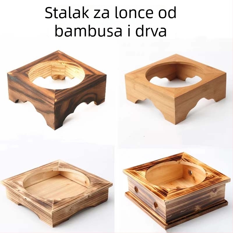 Drveni stalak za lonce i zdjele, za kamene i glinene posude, dodatak korejske kuhinje, bez montaže