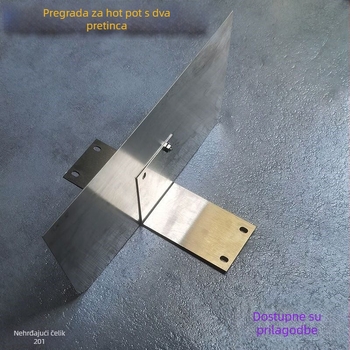 Nerđajući čelični mrežasti podijeljitelj s dva odjeljka za Oden, podijeljivač za rižino kuhalo, modifikacija tave za štapiće u vrući lonac
